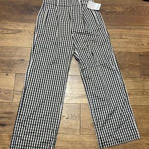 NWT Everlane Way high drape pant. 6 in khaki/black checkered. 30” inseam